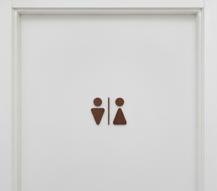 Toilettenbeschilderung aus Holz M/W