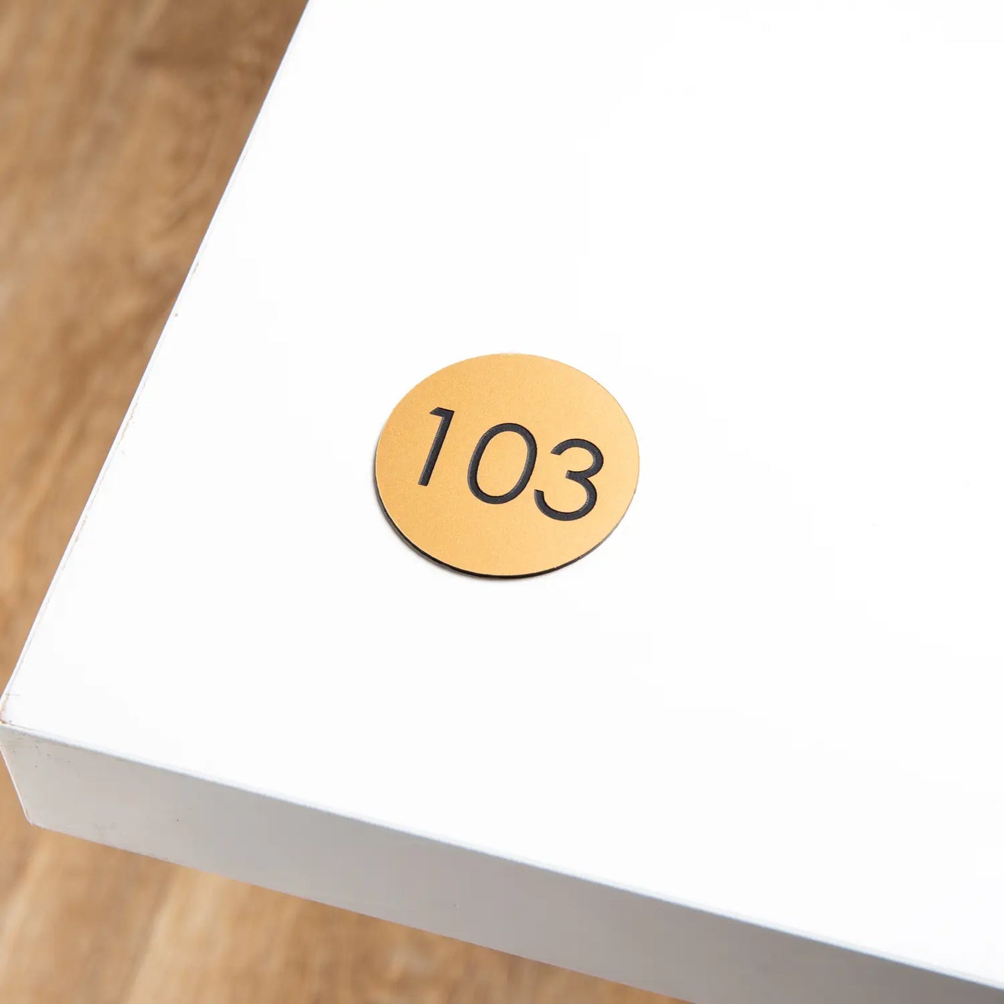 Engraved Round Table Number - 3 x 3 cm