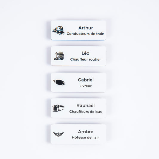 Badge professionnel personnalisé – Transport & mobilité UNISIGN