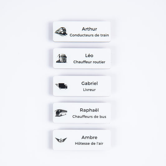 Badge professionnel personnalisé – Transport & mobilité