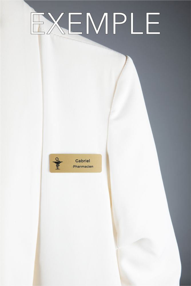 Badge Préparateur en Pharmacie Doré - Personnalisé UNISIGN