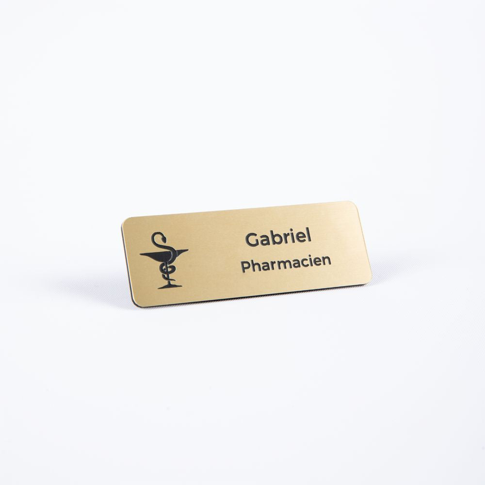 Badge Pharmacien Personnalisé avec Caducée