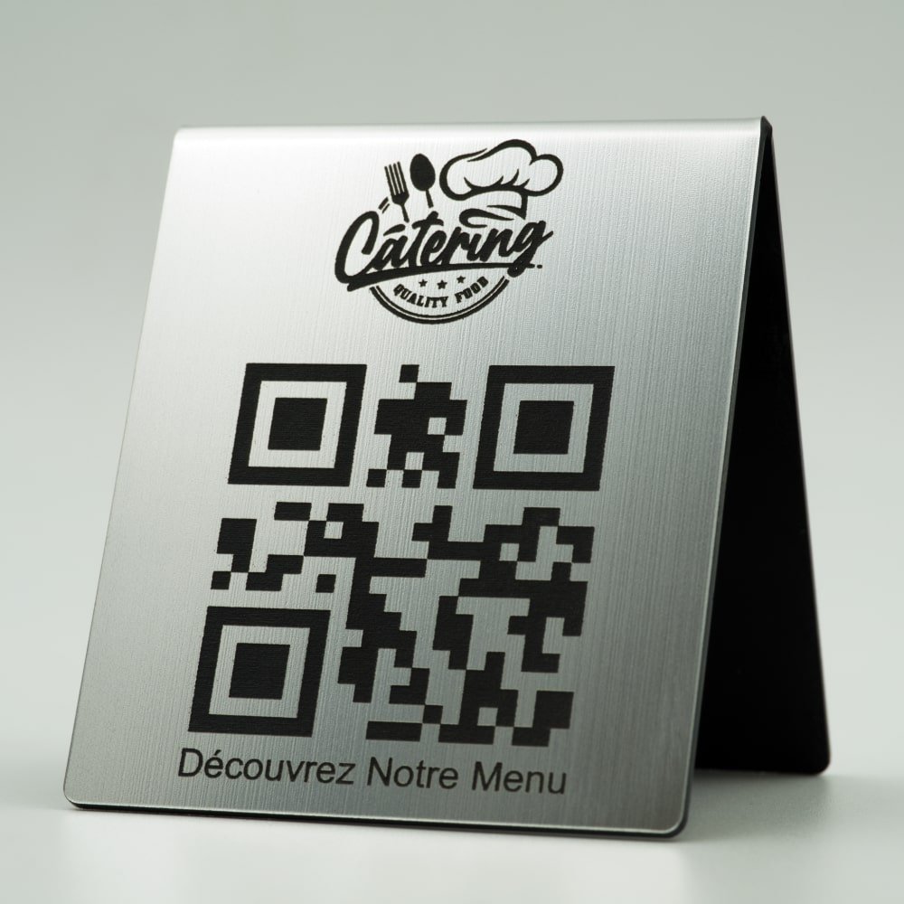 Chevalet de table QR code + logo (recto verso) - Unisign