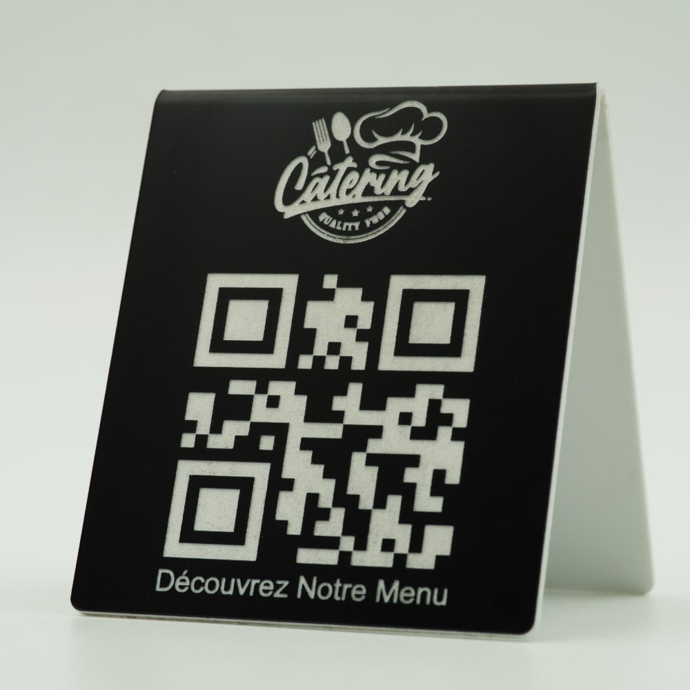 Chevalet de table QR code + logo (recto verso) - Unisign
