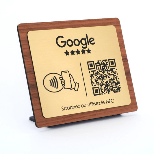 Chevalet QR Code + NFC Personnalisé - Avis Google - Professionnels UNISIGN