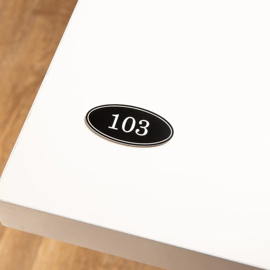 Plaque Numéro de table Ovale - Style Vintage - Gravé