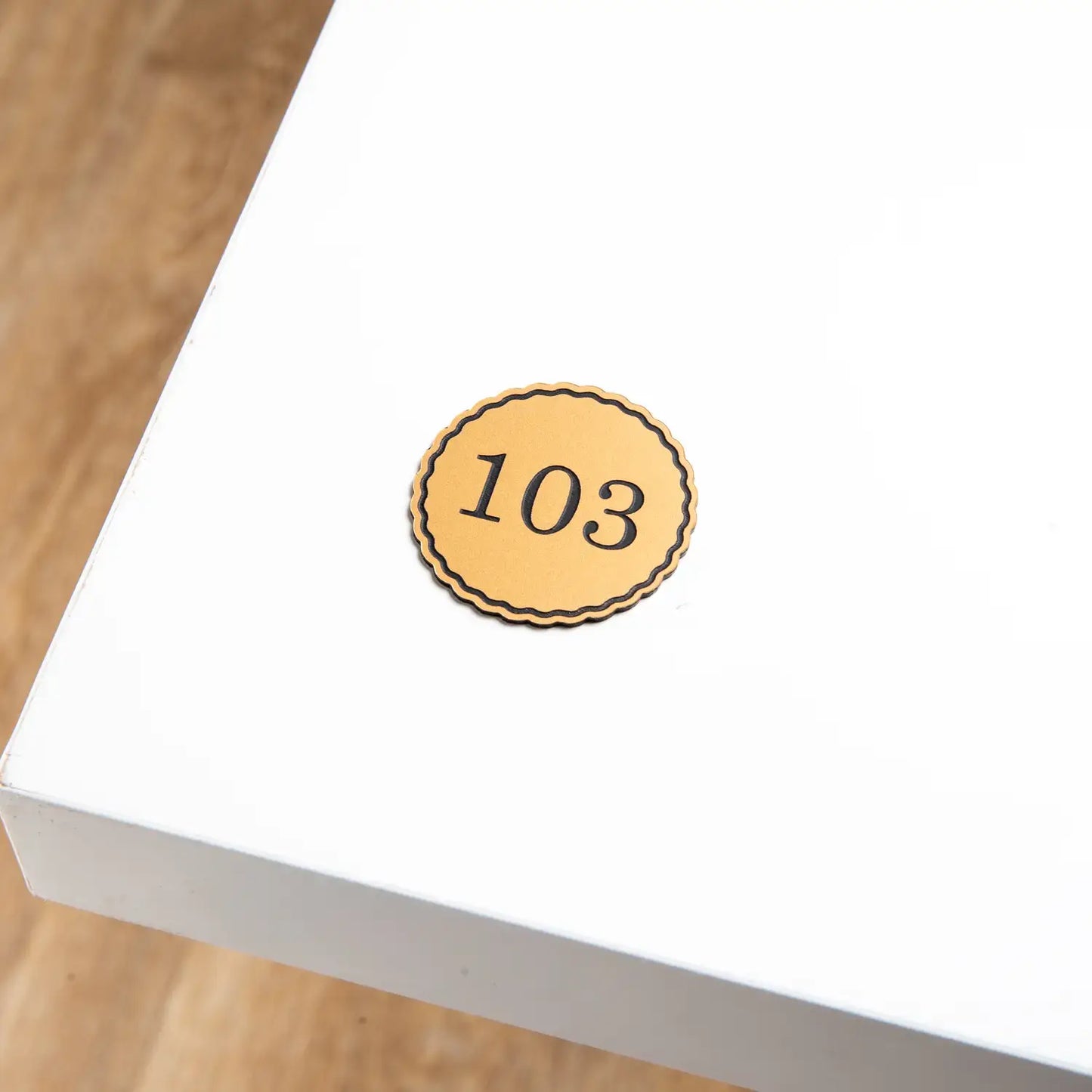 Engraved Round Table Number - 3 x 3 cm
