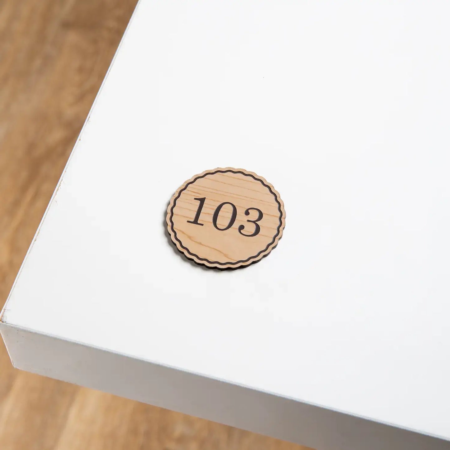 Engraved Round Table Number - 3 x 3 cm