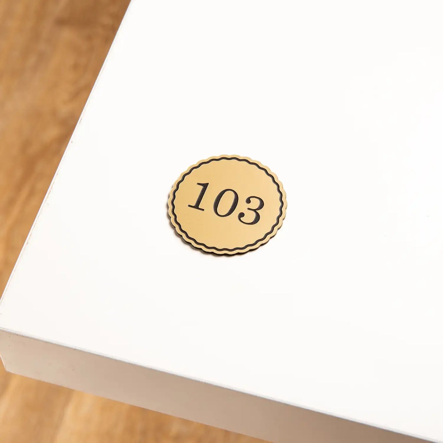 Engraved Round Table Number - 3 x 3 cm