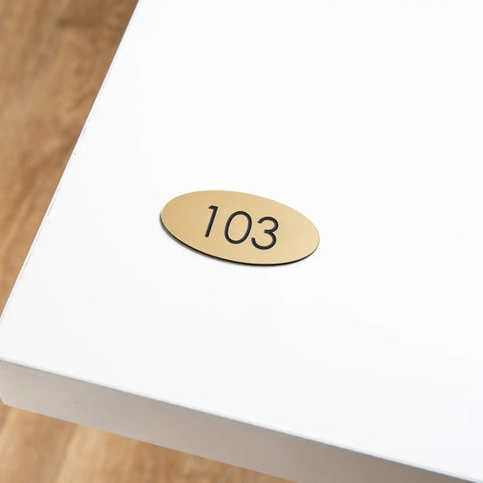 Plaque Numéro de table Ovale - Gravé