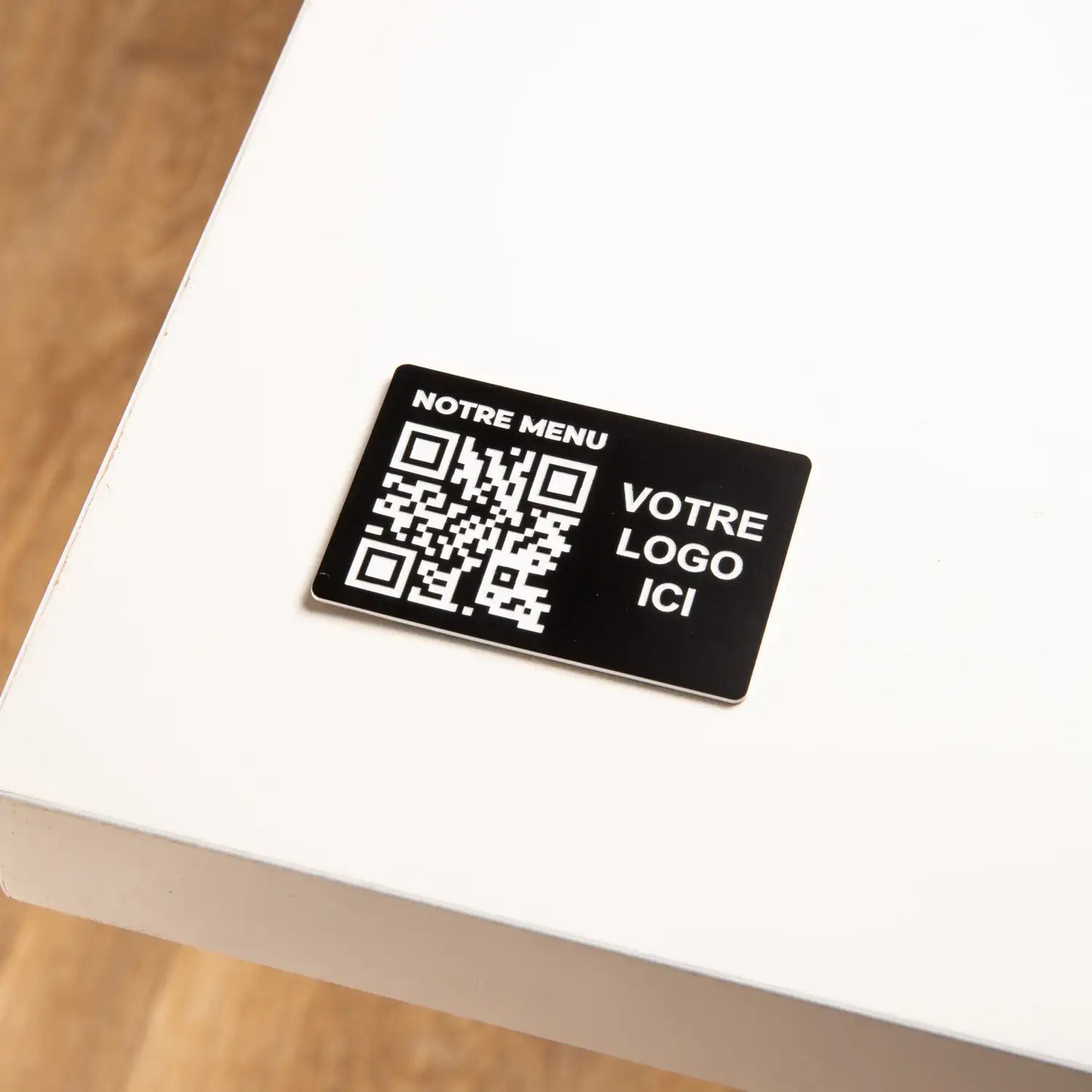 QR-Code-Schild - Rechteck + Logo (4 x 6 cm)