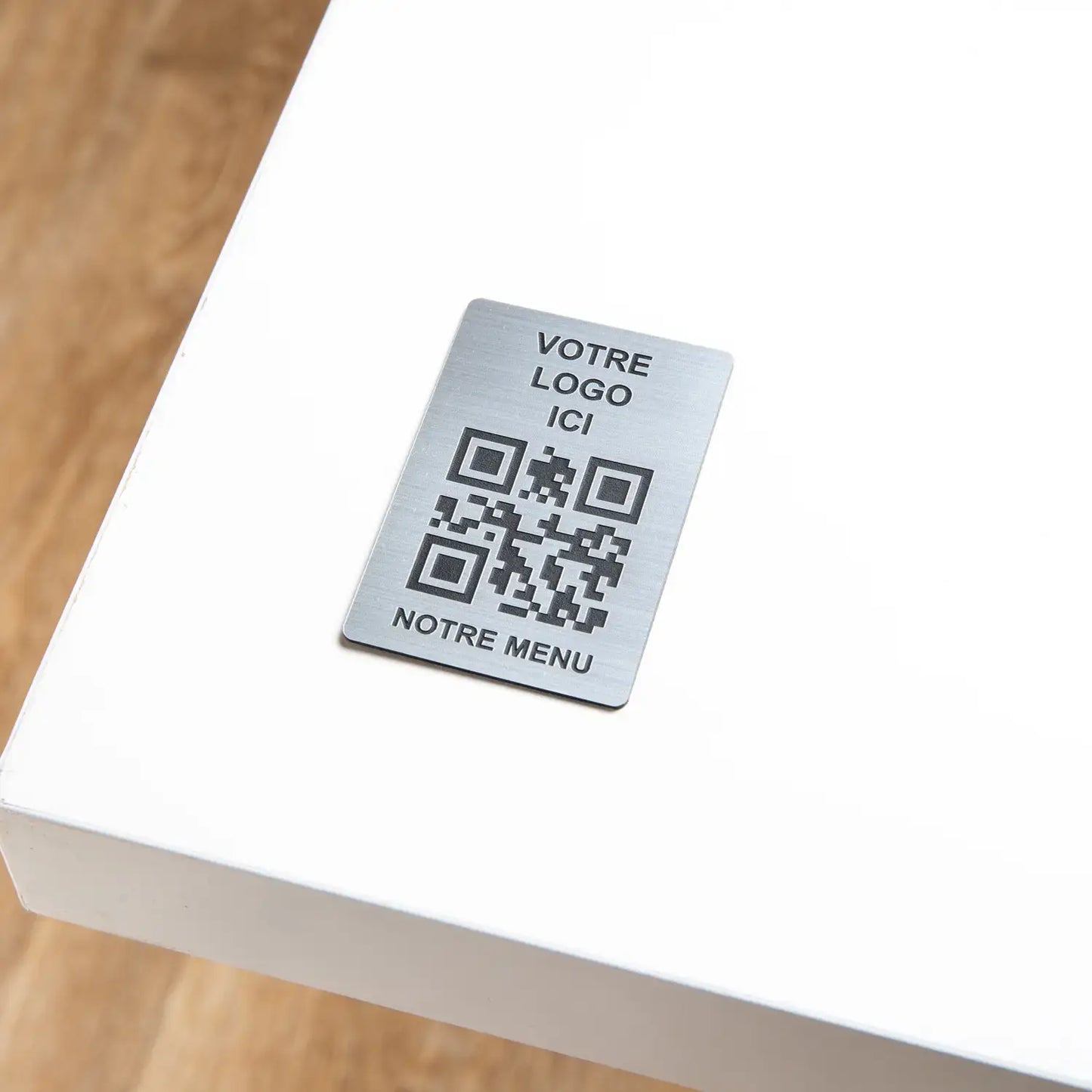 QR-Code-Schild - Rechteck + Logo (4 x 6 cm)