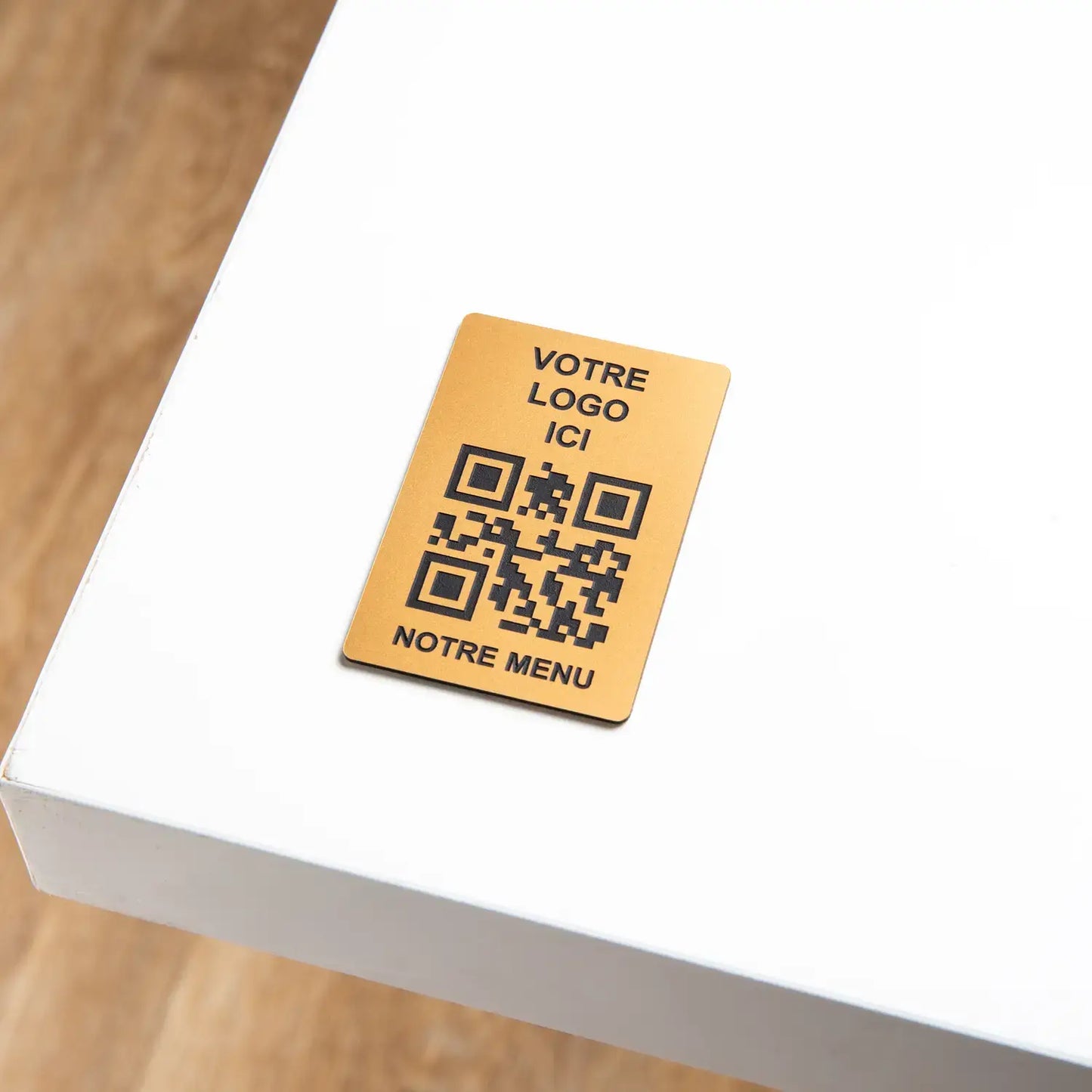 QR-Code-Schild - Rechteck + Logo (4 x 6 cm)