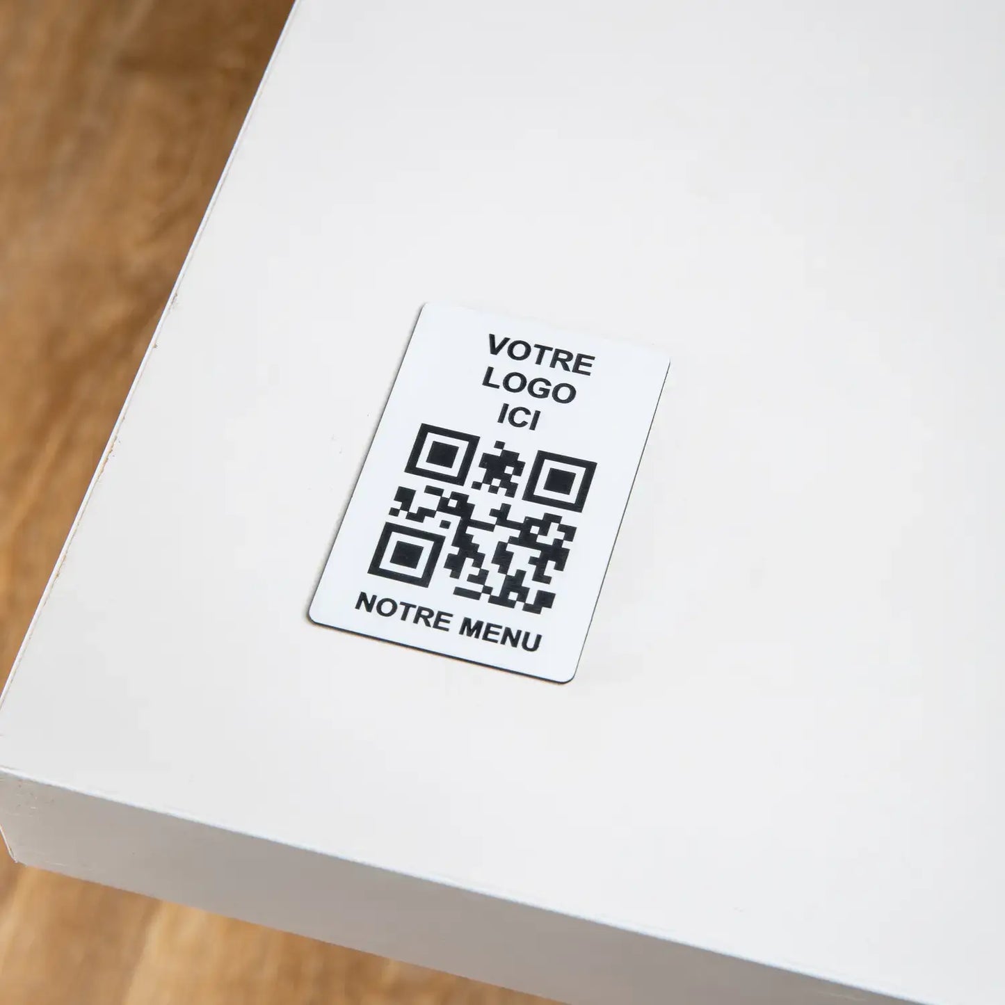 QR-Code-Schild - Rechteck + Logo (4 x 6 cm)