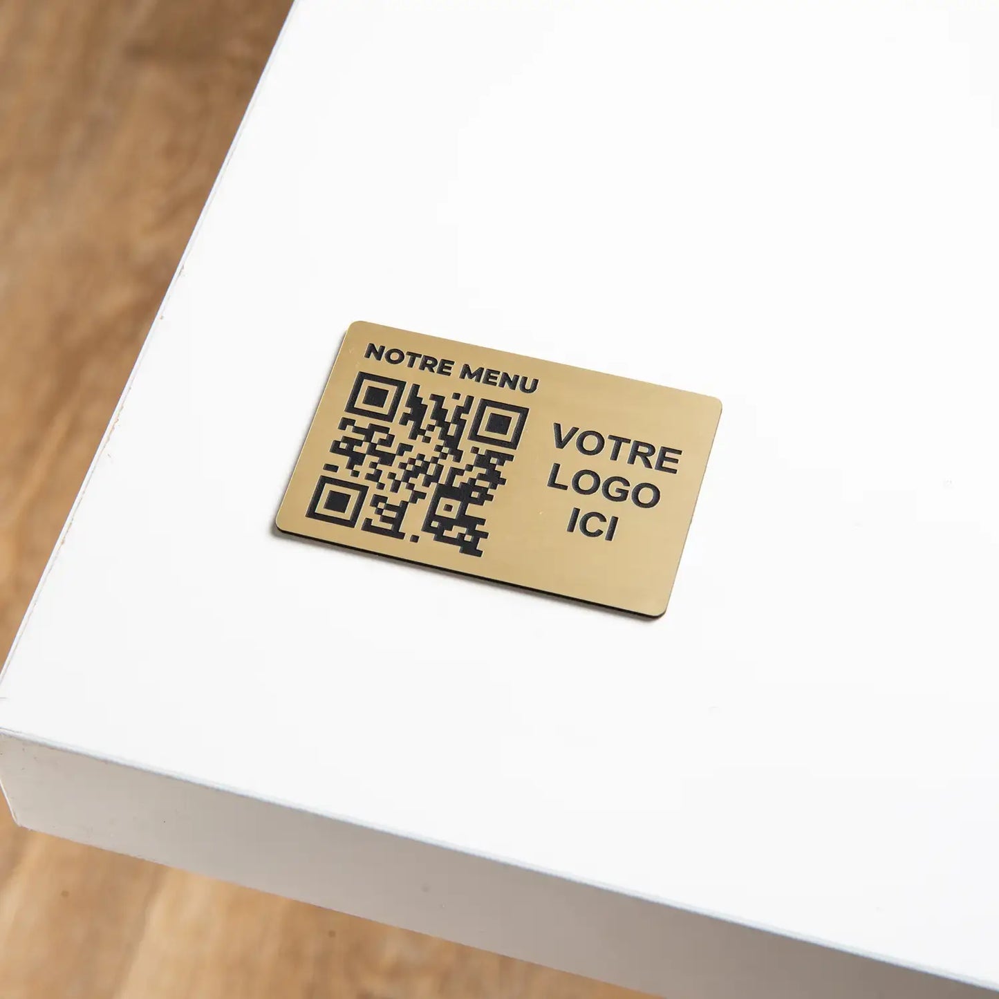 QR-Code-Schild - Rechteck + Logo (4 x 6 cm)