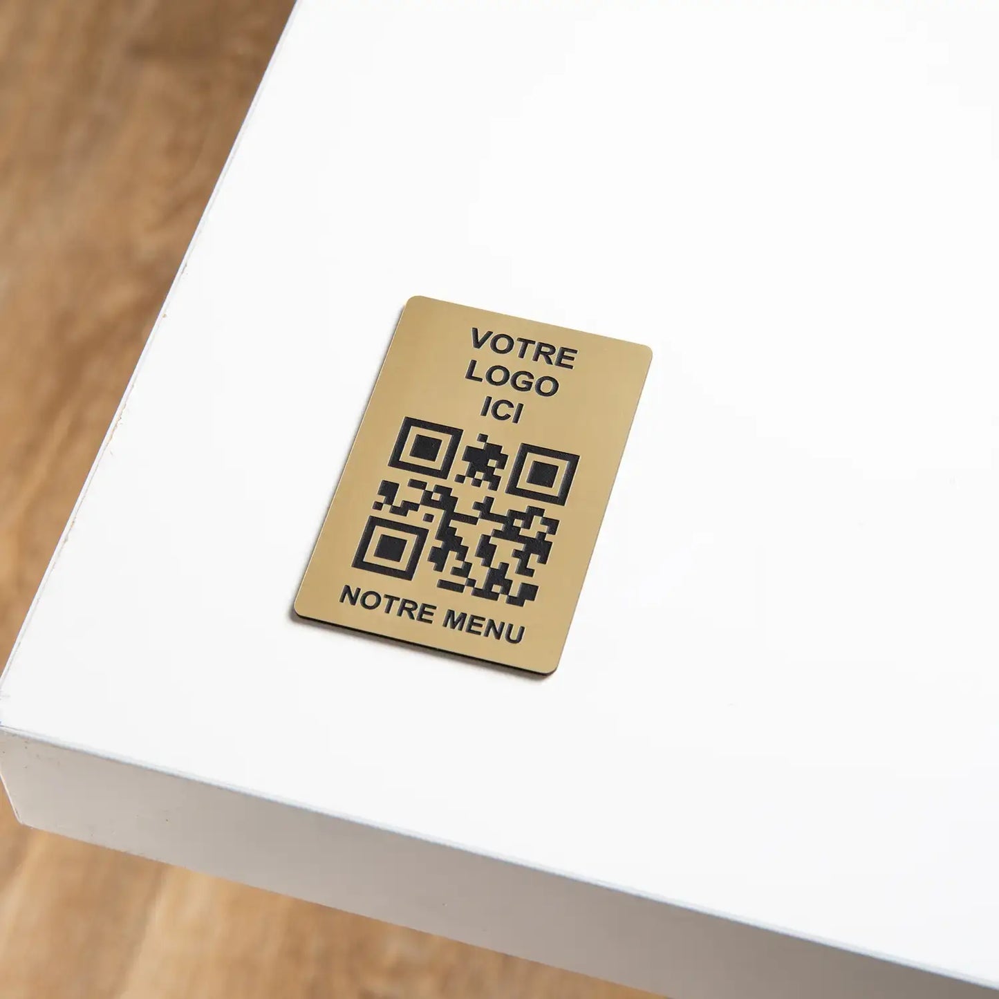 QR-Code-Schild - Rechteck + Logo (4 x 6 cm)
