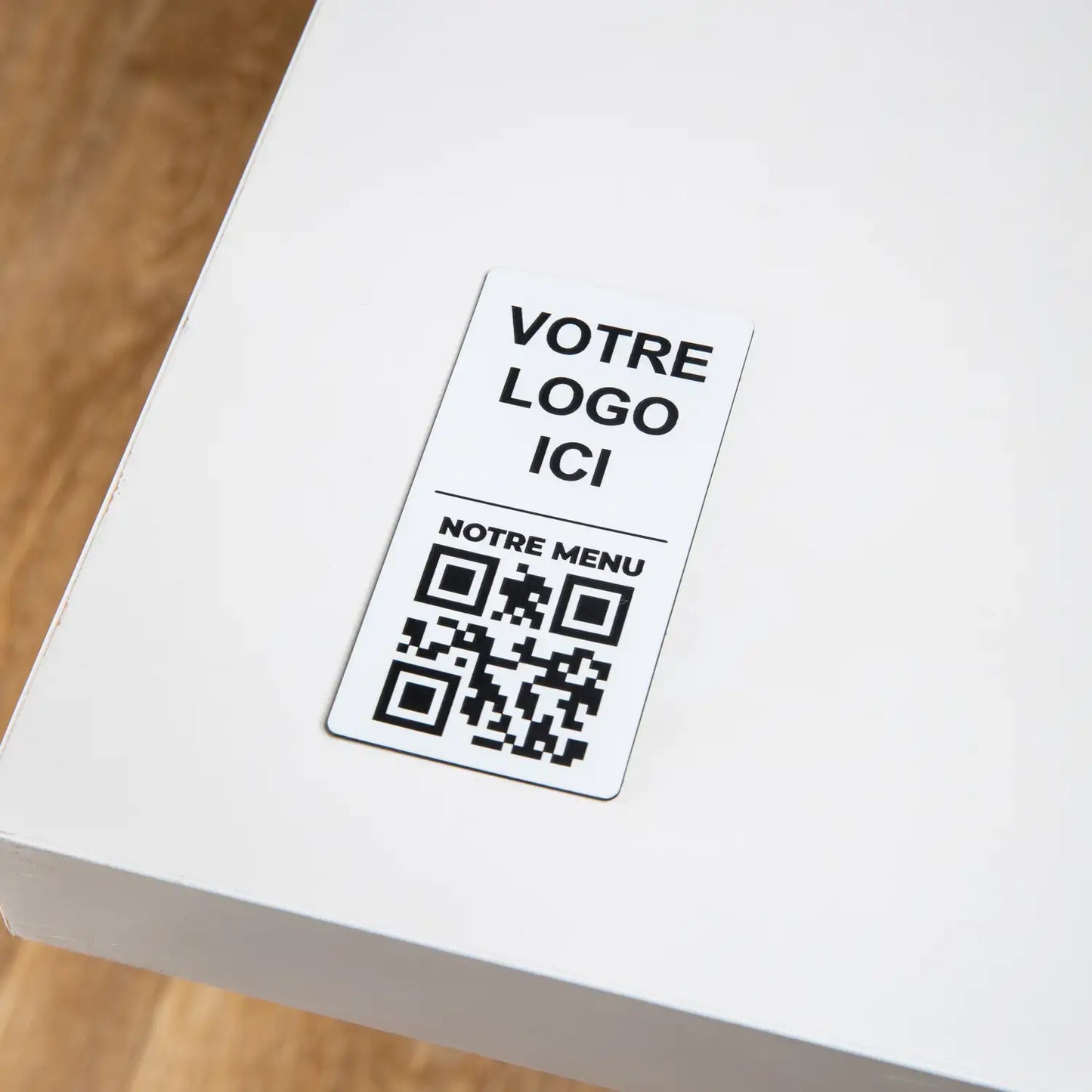 QR-Code Rechteckplatte + Logo (4 x 8 cm)