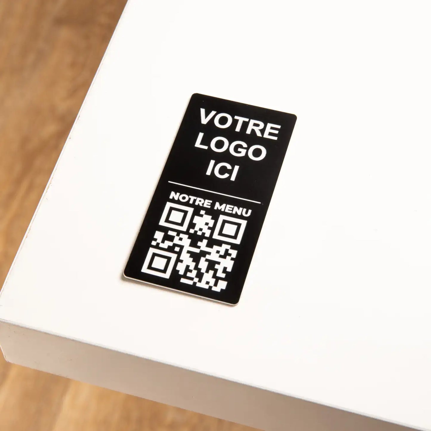 QR-Code Rechteckplatte + Logo (4 x 8 cm)