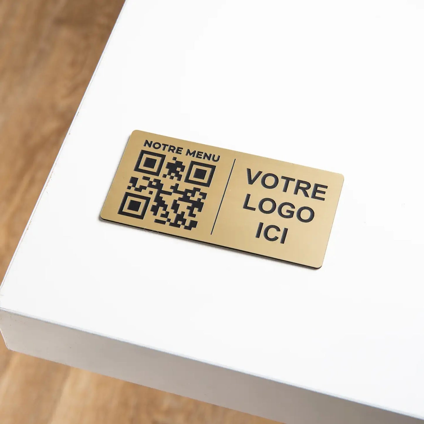 QR-Code Rechteckplatte + Logo (4 x 8 cm)