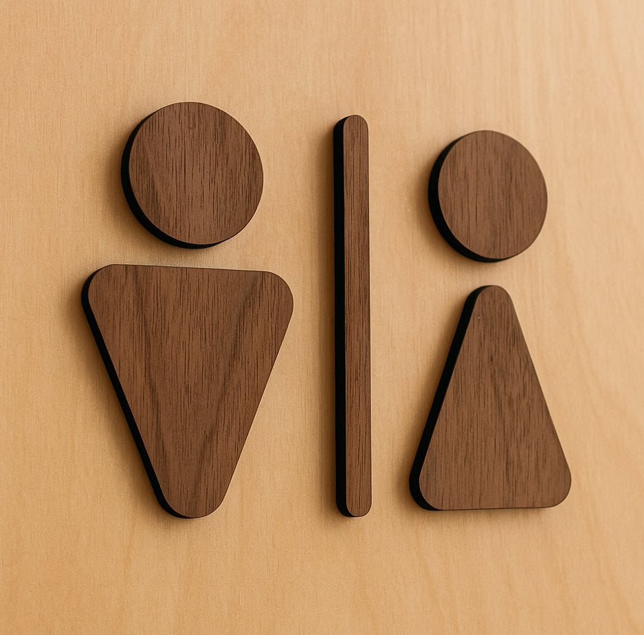 Signalétique Toilette H/F en Bois
