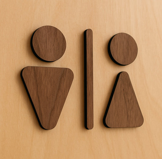 Signalétique Toilette H/F en Bois