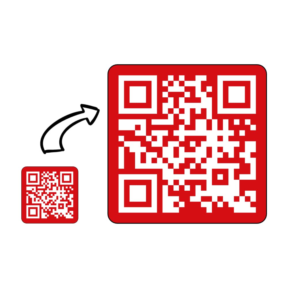 différente taille de plaque qr code menu