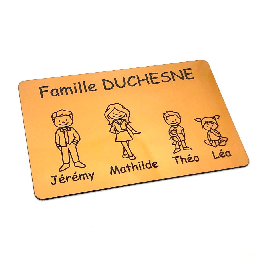 Plaque boite aux lettre Famille - Personnalisé - Unisign