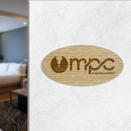 Plaque en Bois Gravée Personnalisée - Oval - Unisign