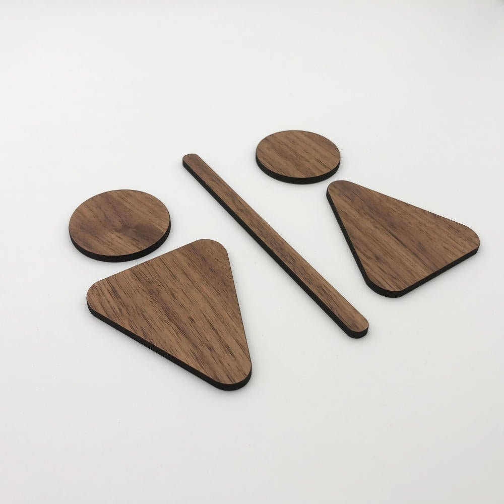Signalétique Toilette H/F en Bois - Unisign