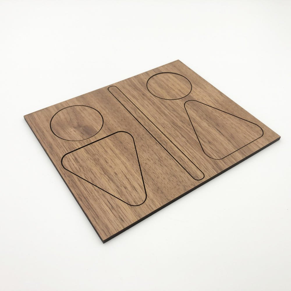 Signalétique Toilette H/F en Bois - Unisign