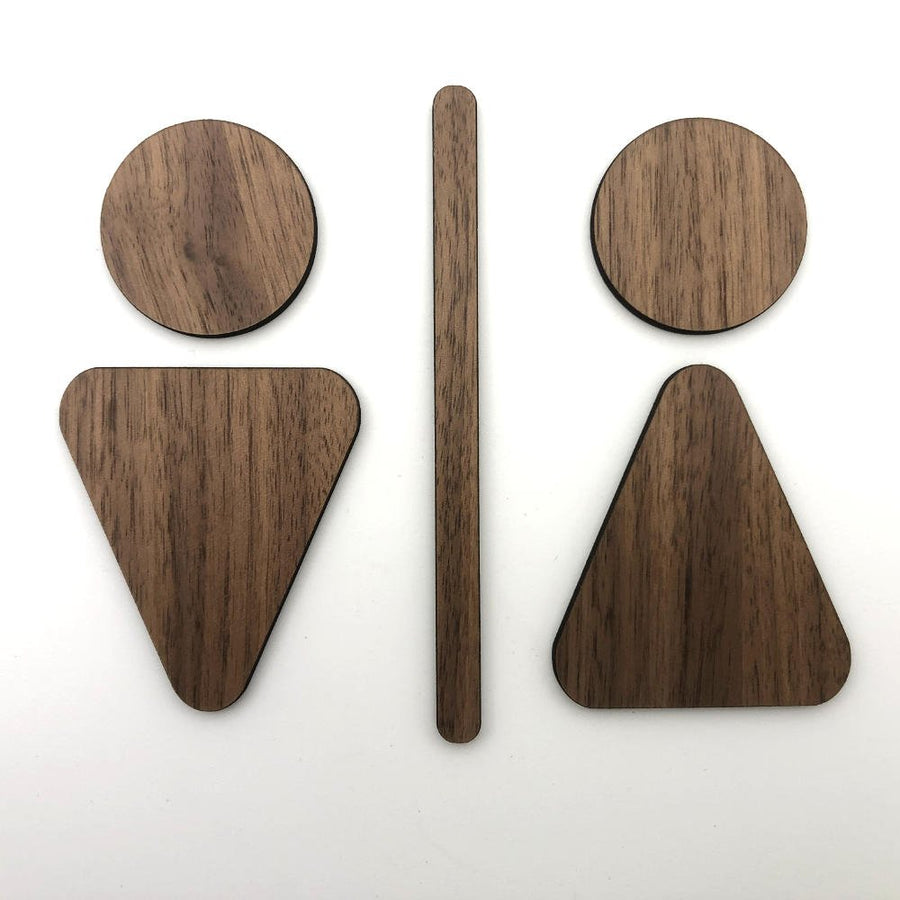 Signalétique Toilette H/F en Bois - Unisign