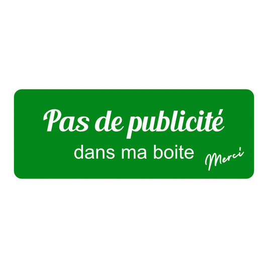 Stop PUB Vert - Solution Anti-Publicité pour Boîte aux Lettres UNISIGN