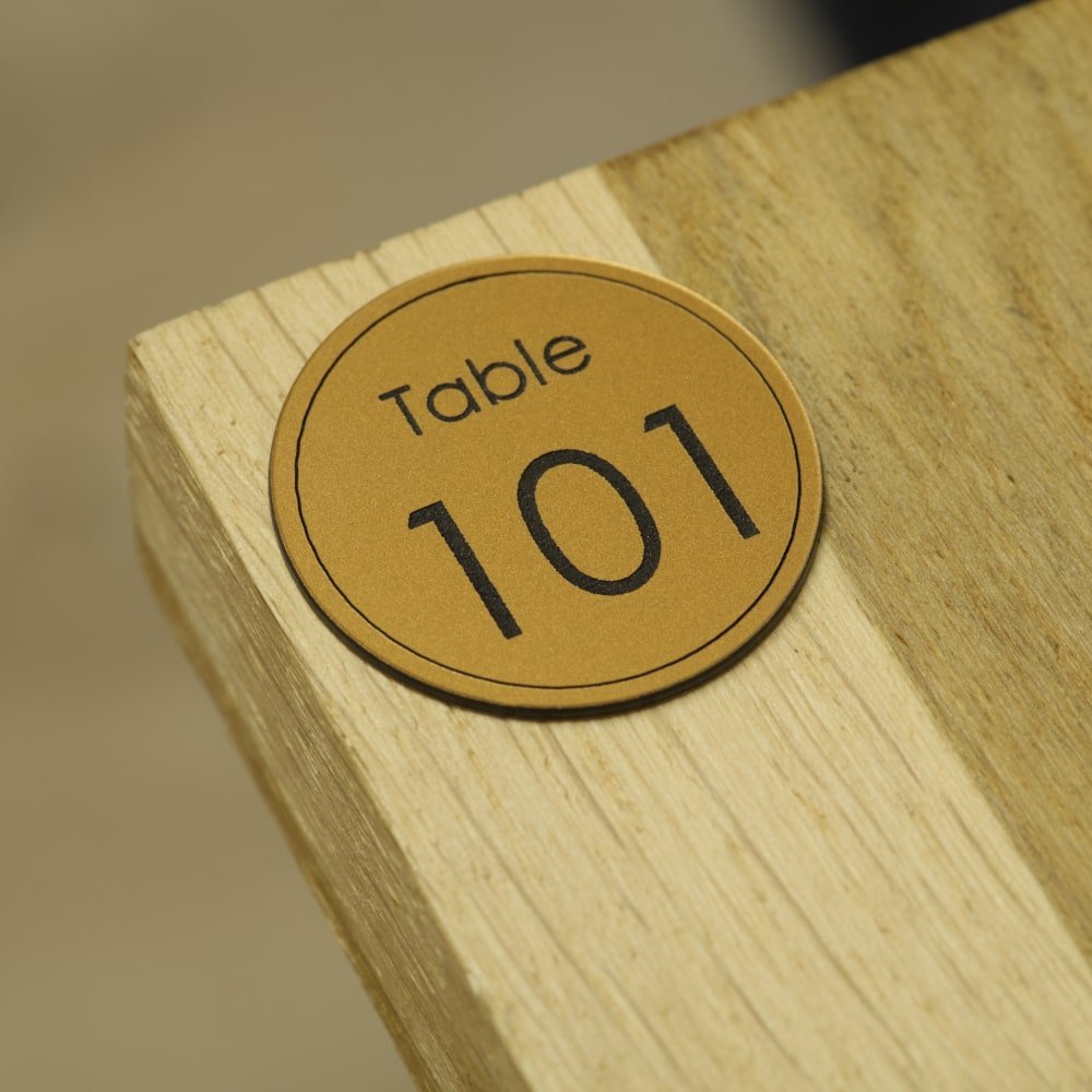 3 x 3 cm - Numéro de Table Rond - Unisign