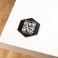 Plaque hexagonal qr code avec numéro de table adhésive en noir