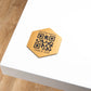 Plaque hexagonal qr code avec numéro de table adhésive en bronze