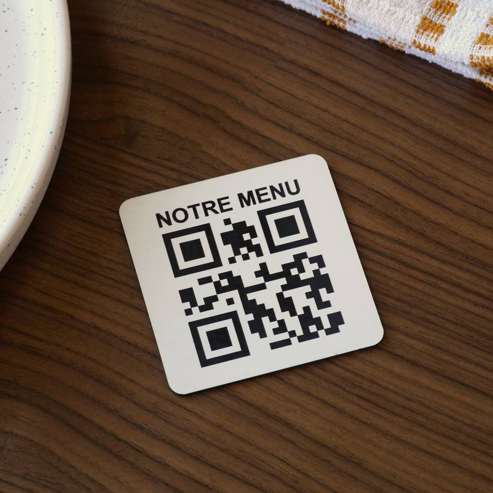 Plaque à poser qr code blanc