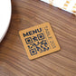 Plaque Qr code à poser sur table gravée en bronzeavec antidérapant