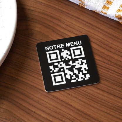 Plaque à poser qr code noir