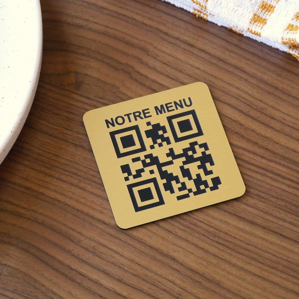 Plaque à poser qr code dorée