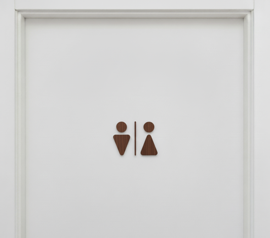 Toilettenbeschilderung aus Holz M/W