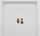 Toilettenbeschilderung aus Holz M/W