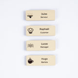 Badge personnalisé gravé – Métiers de la restauration UNISIGN