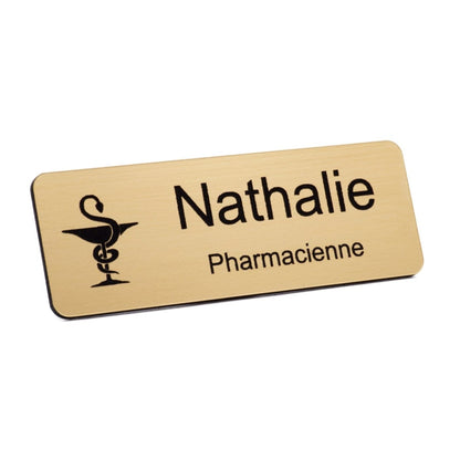 Badge Pharmacien avec caducée - Personnalisé - Unisign