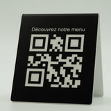 Chevalet de Table Personnalisé - QR Code + Logo (recto - verso) - Unisign