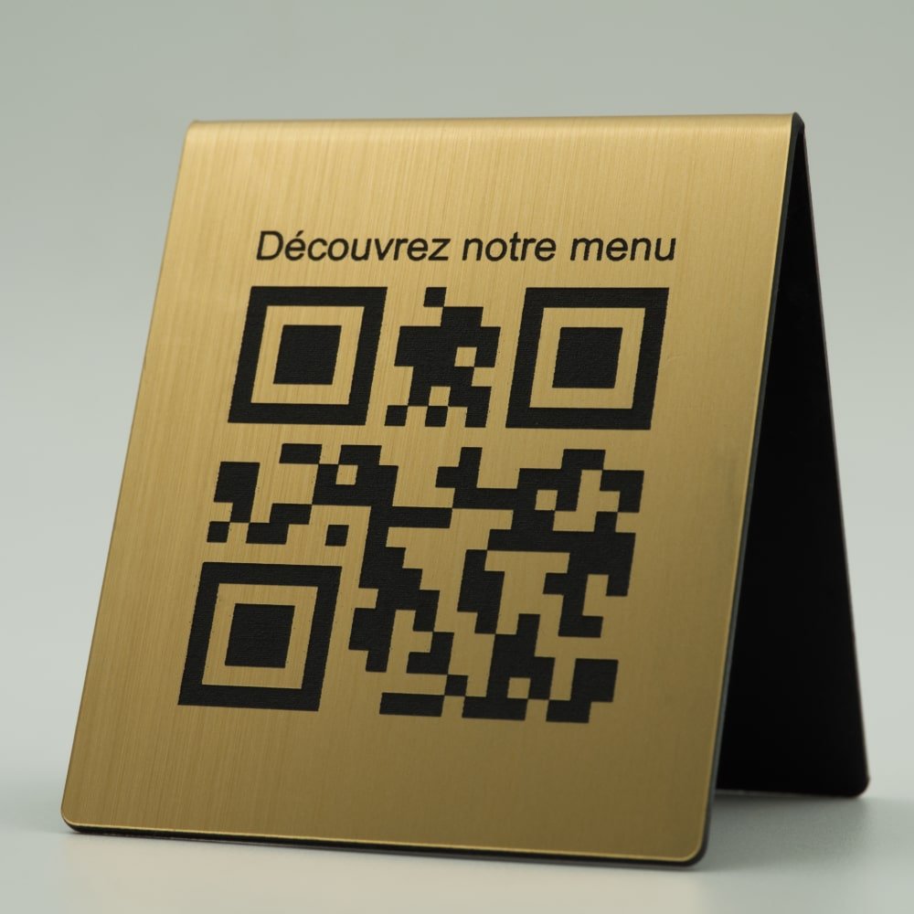 Chevalet de Table Personnalisé - QR Code + Logo (recto - verso) - Unisign