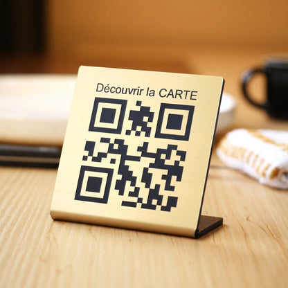 Chevalet de Table QR Code avec phrase - Unisign