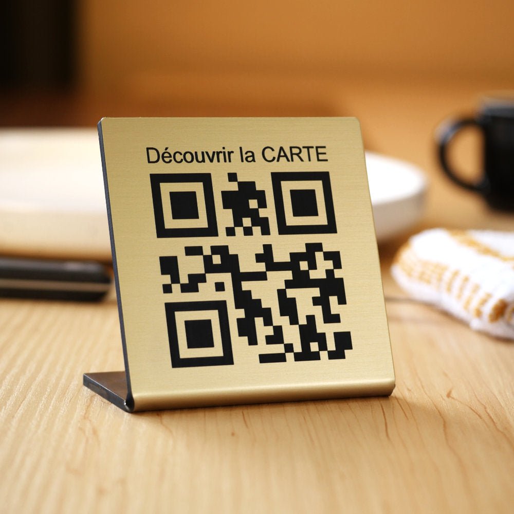 Chevalet de Table QR Code avec phrase - Unisign