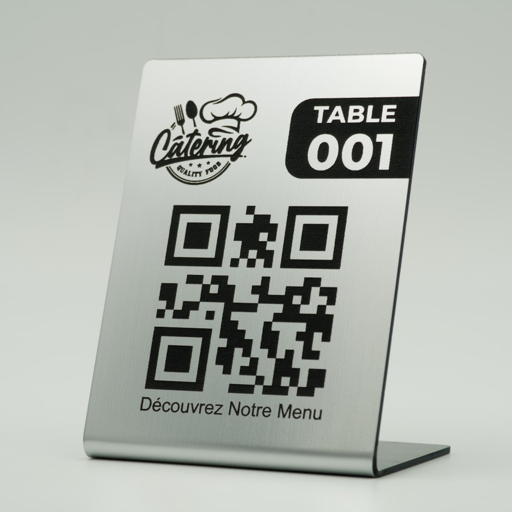 Chevalet de Table QR Code + Logo + Numéro de Table - Unisign