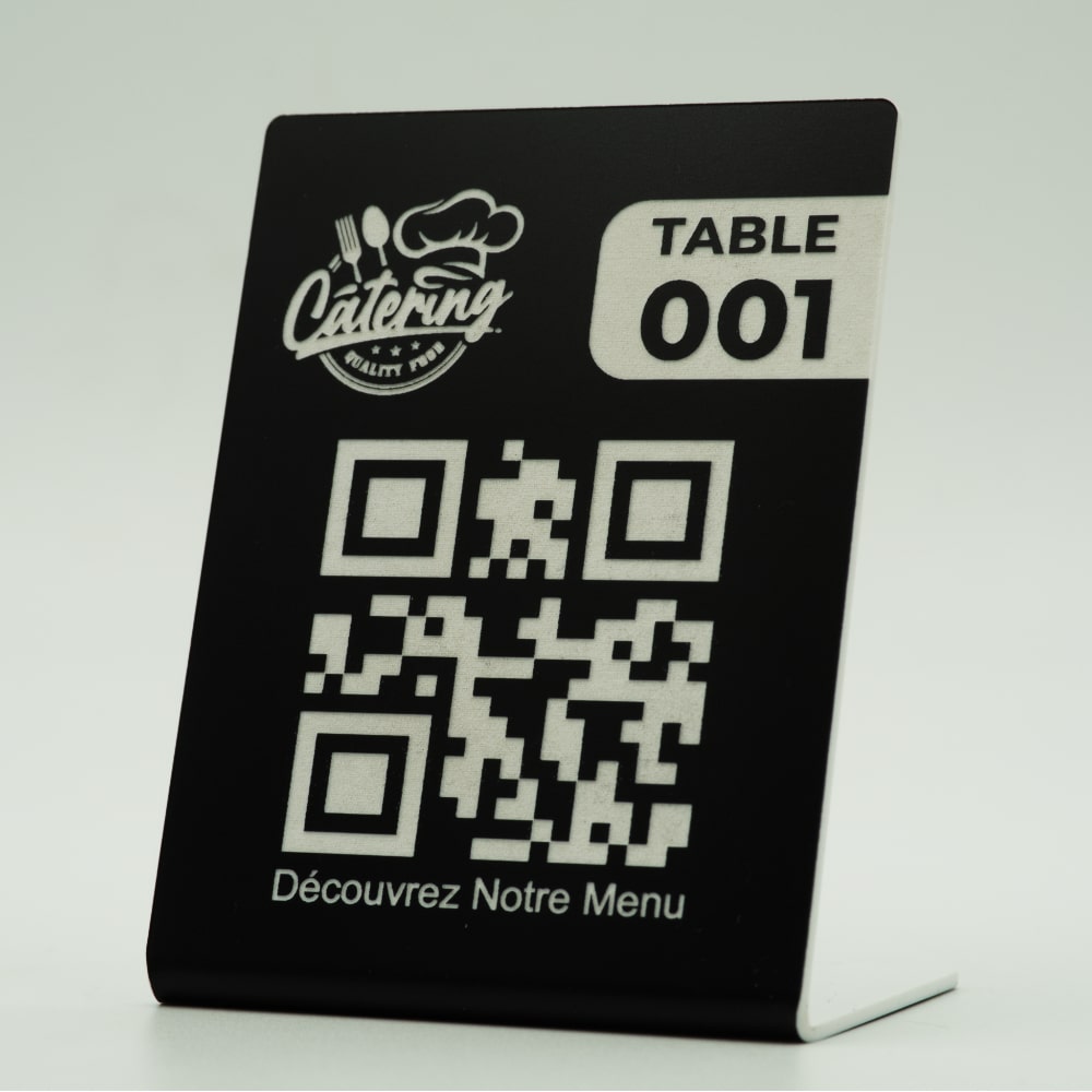 Chevalet de Table QR Code + Logo + Numéro de Table - Unisign