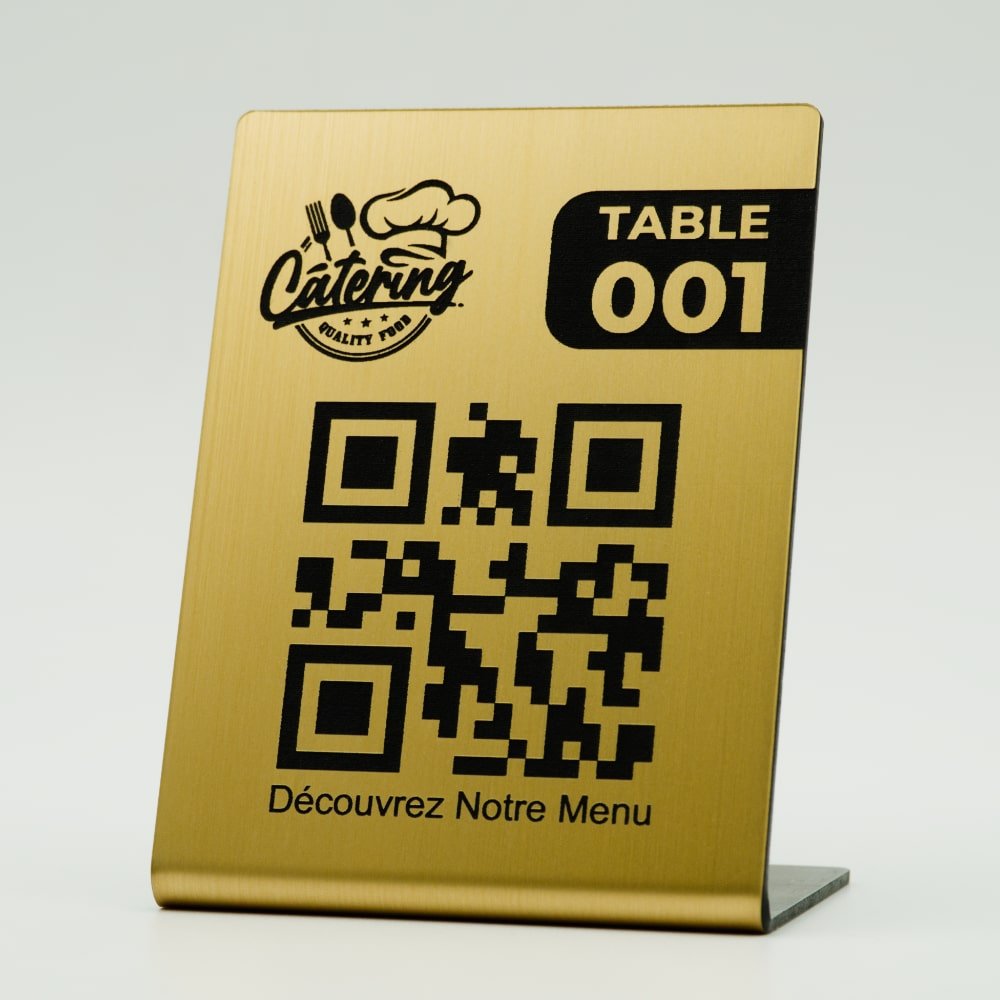 Chevalet de Table QR Code + Logo + Numéro de Table - Unisign